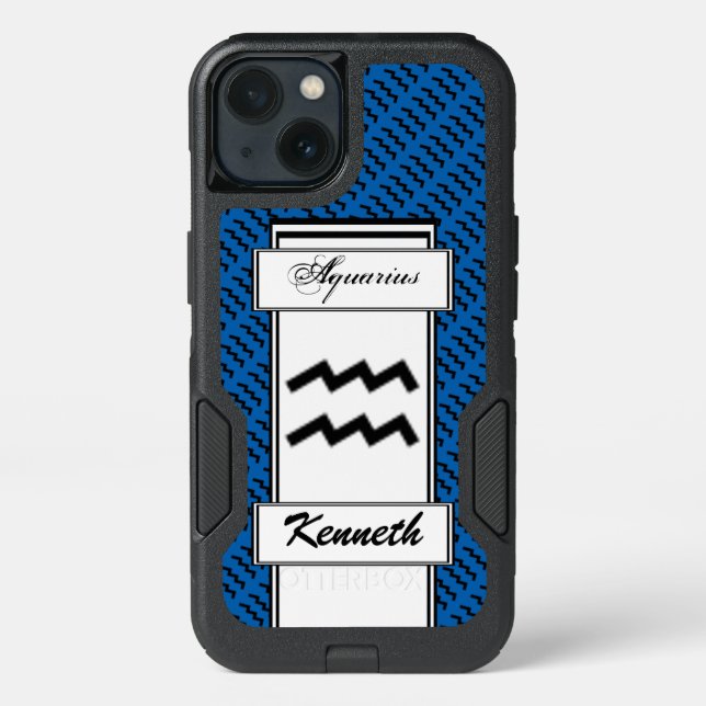 Aquarius Zodiac Symbol Standard by Kenneth Yoncich Otterbox iPhone Case (Back)