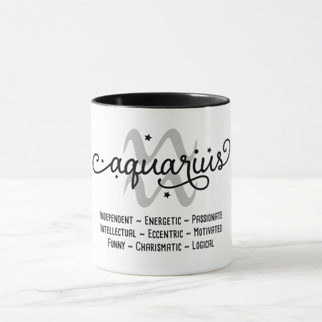 Aquarius Zodiac Traits Mug (Center)