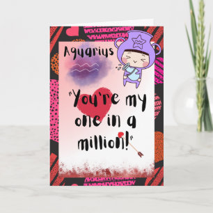 Aquarius Zodiac Valentines Personalized Card