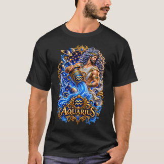 Aquarius Zodiac Water Bearer – Celestial Astrology T-Shirt