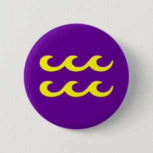 AQUARIUS, ZODIACAL SIGN PINBACK BUTTON
