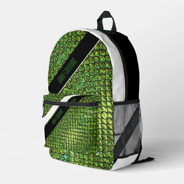 AquaScales  Printed Backpack (Back Corner Right)