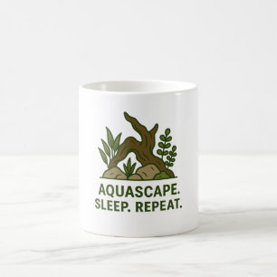 Aquascape. Sleep. Repeat. – Minimalist Aquarium Coffee Mug