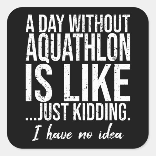 Aquathlon funny sports gift idea square sticker