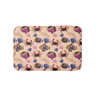 Aquatic animals pattern   ocean underwater life 10 bath mat