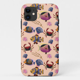 Aquatic animals pattern   ocean underwater life 10 iPhone 11 case