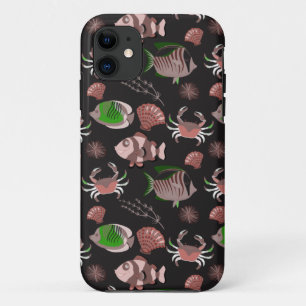 Aquatic animals pattern   ocean underwater life 12 iPhone 11 case