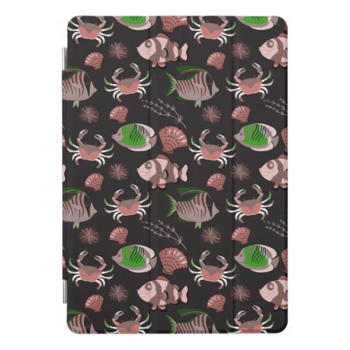 Aquatic animals pattern  ocean underwater life 12 iPad pro cover