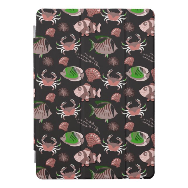 Aquatic animals pattern | ocean underwater life 12 iPad pro cover (Front)