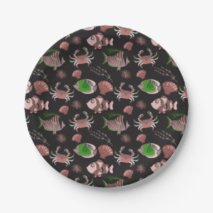 Aquatic animals pattern   ocean underwater life 12 paper plates