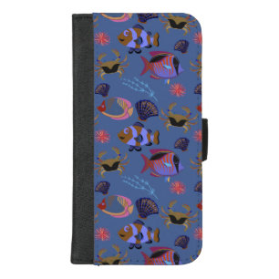 Aquatic animals pattern   ocean underwater life 13 iPhone 8/7 plus wallet case
