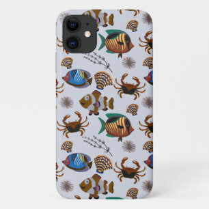 Aquatic animals pattern   ocean underwater life 14 iPhone 11 case