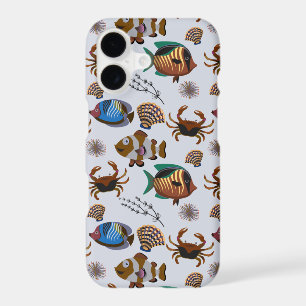 Aquatic animals pattern ocean underwater life 14 iPhone 17 case