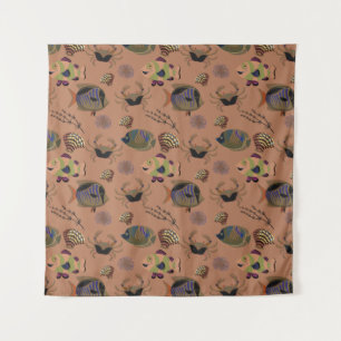 Aquatic animals pattern ocean underwater life 15 tapestry