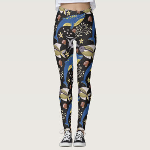 Aquatic animals pattern ocean underwater life 17 leggings