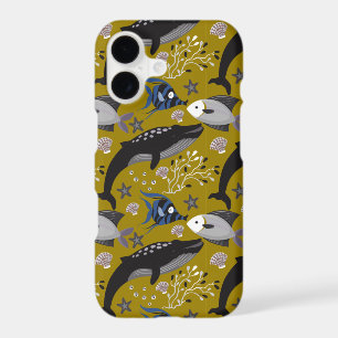 Aquatic animals pattern ocean underwater life 18 iPhone 17 case