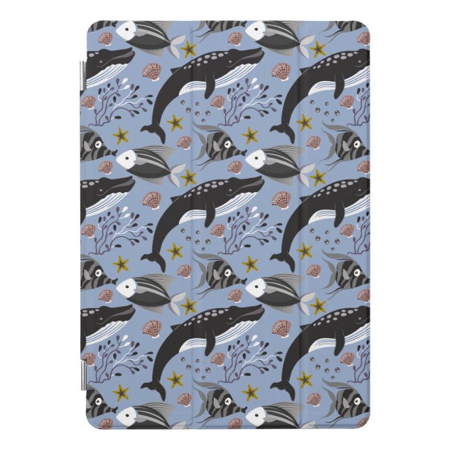 Aquatic animals pattern | ocean underwater life 19 iPad pro cover (Front)
