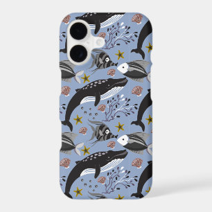 Aquatic animals pattern ocean underwater life 19 iPhone 17 case