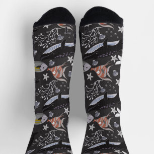 Aquatic animals pattern ocean underwater life 20 socks