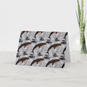Aquatic animals pattern ocean underwater life 23 card
