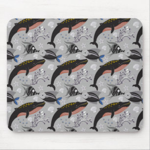 Aquatic animals pattern ocean underwater life 23 mouse pad