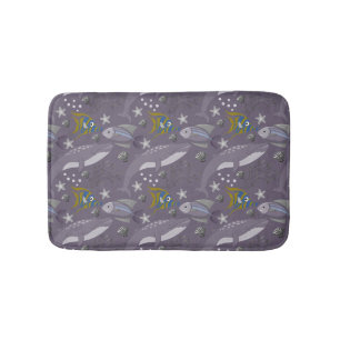 Aquatic animals pattern ocean underwater life 24 bath mat