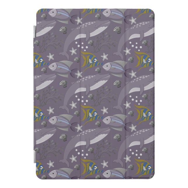 Aquatic animals pattern | ocean underwater life 24 iPad pro cover (Front)
