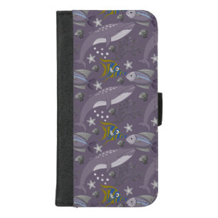 Aquatic animals pattern ocean underwater life 24 iPhone 8/7 plus wallet case