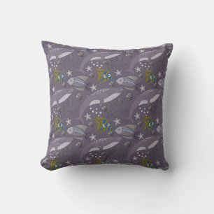Aquatic animals pattern ocean underwater life 24 throw pillow