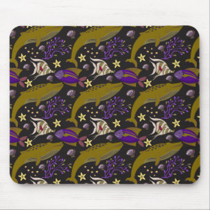 Aquatic animals pattern   ocean underwater life 25 mouse pad