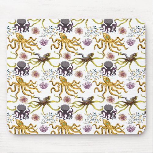 Aquatic animals pattern  ocean underwater life 26 mouse pad