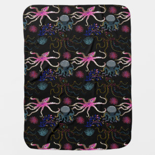 Aquatic animals pattern ocean underwater life 28 baby blanket