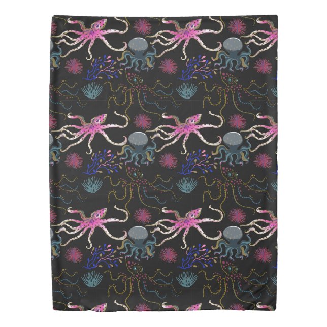 Aquatic animals pattern | ocean underwater life 28 duvet cover (Front)