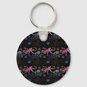 Aquatic animals pattern ocean underwater life 28 keychain