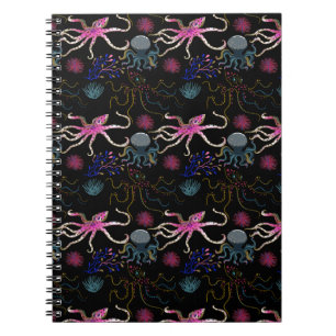 Aquatic animals pattern   ocean underwater life 28 notebook