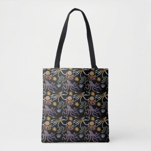 Aquatic animals pattern  ocean underwater life 29 tote bag