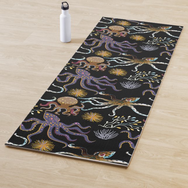 Aquatic animals pattern | ocean underwater life 29 yoga mat (In Situ)