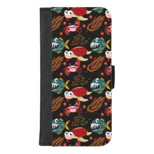 Aquatic animals pattern ocean underwater life 30 iPhone 8/7 plus wallet case