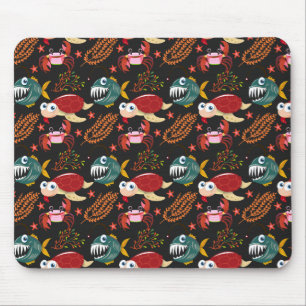 Aquatic animals pattern   ocean underwater life 30 mouse pad