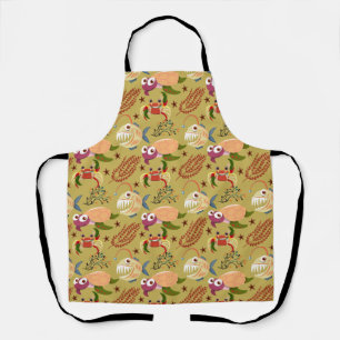 Aquatic animals pattern ocean underwater life 31 apron