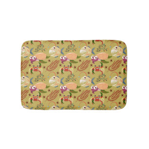 Aquatic animals pattern ocean underwater life 31 bath mat