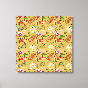 Aquatic animals pattern ocean underwater life 31 canvas print