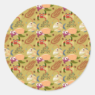 Aquatic animals pattern ocean underwater life 31 classic round sticker