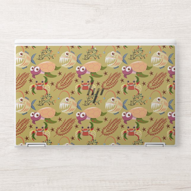 Aquatic animals pattern | ocean underwater life 31 HP laptop skin (Front)