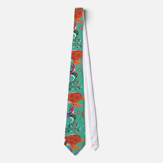 Aquatic animals pattern | ocean underwater life 33 neck tie (Front)