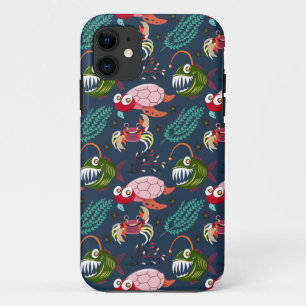 Aquatic animals pattern ocean underwater life 34 iPhone 11 case