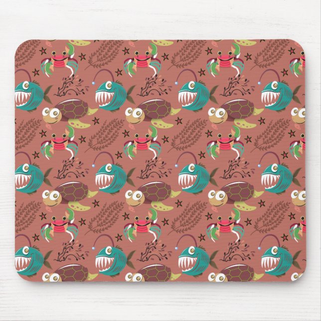 Aquatic animals pattern | ocean underwater life 35 mouse pad (Front)