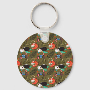 Aquatic animals pattern   ocean underwater life 36 keychain