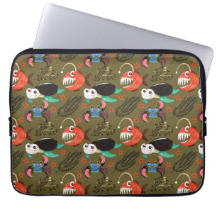 Aquatic animals pattern ocean underwater life 36 laptop sleeve