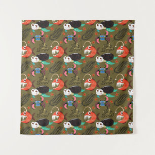 Aquatic animals pattern ocean underwater life 36 tapestry